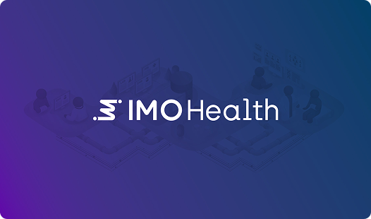 Image of cartoon figure doctors and patients working in a hospital setting with the text "IMO Health" and the IMO Health logo overlayed.